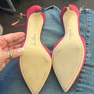 Sam Edelman hot pink pointy suede heels.